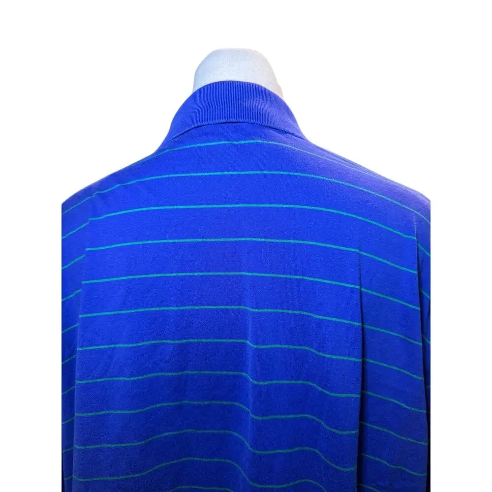 Polo Golf Ralph Lauren Blue Green Striped Polo Shirt, Golf Casual, Men's XL